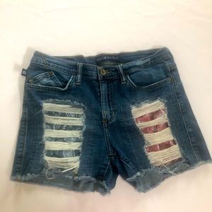 Rock & Republic Stretch Distressed Denim Cut Off Shorts Womens Size 8